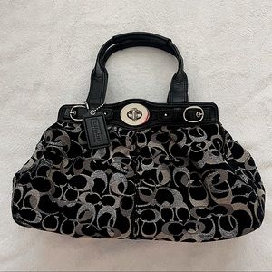 Coach Purse Black and Silver